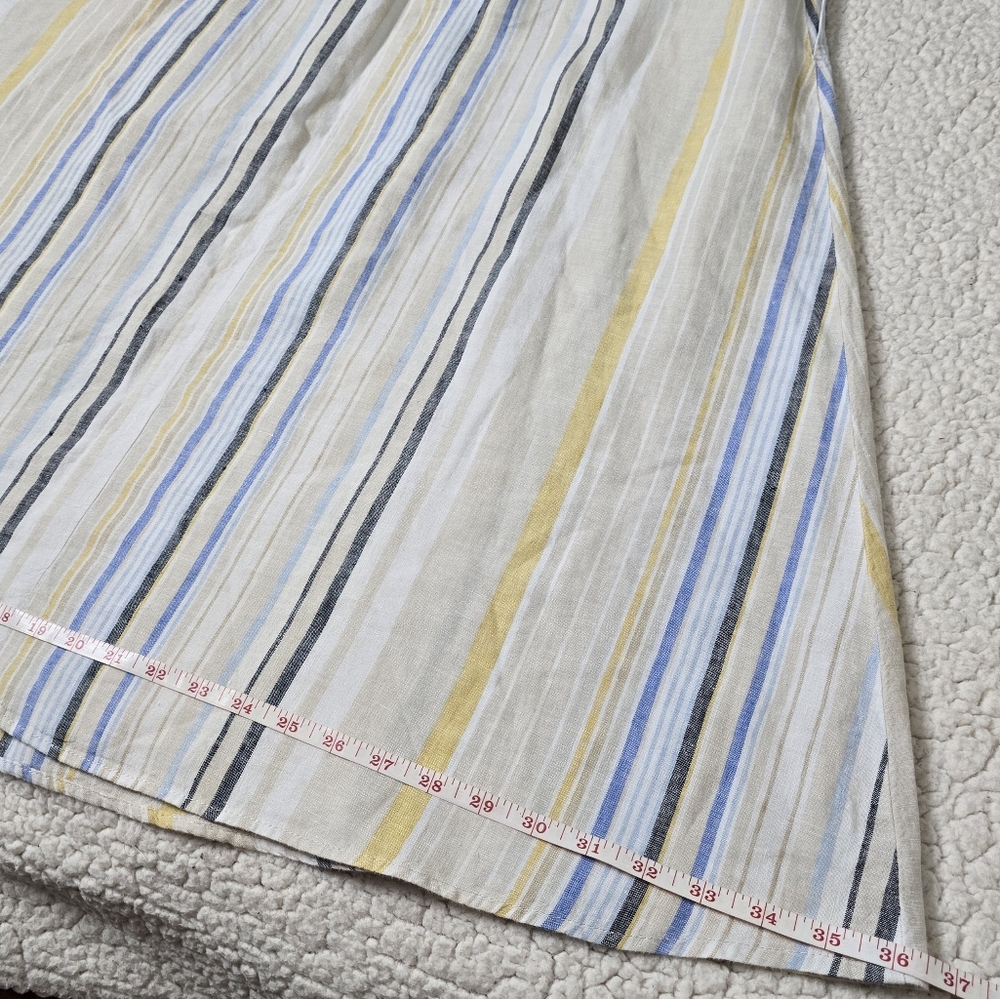 J. Jill V-Neck Linen Striped A-Line Maxi Dress Size S - Picture 12 of 12